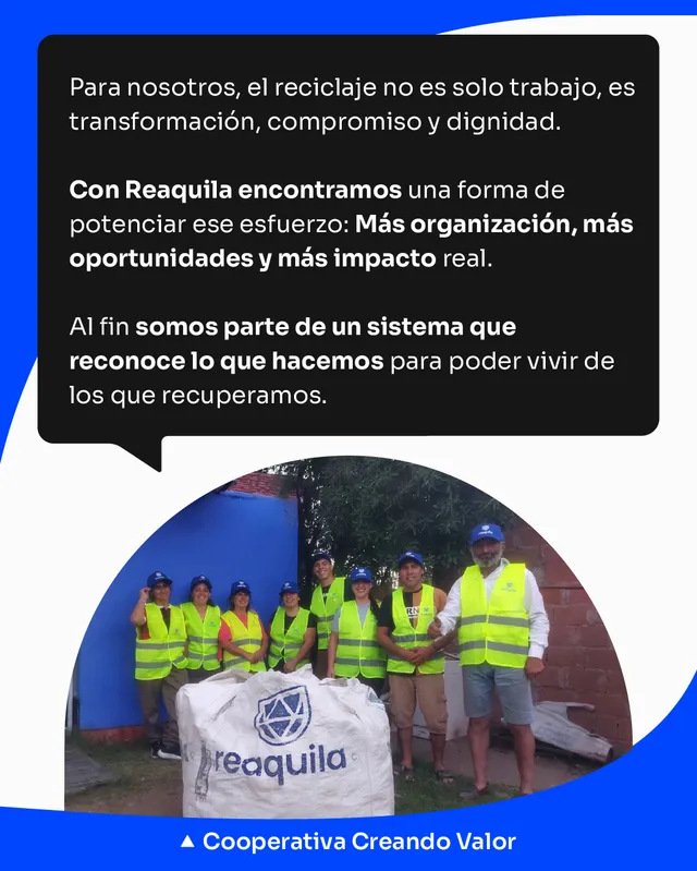 Testimonio de la cooperativa Creando Valor sobre Reaquila