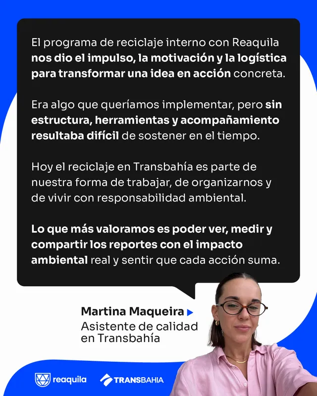 Testimonio de Transbahia sobre la plataforma Reaquila